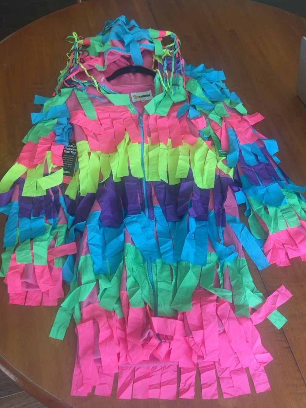 NWT Tipsy Elves Piñata Costume Rainbow Fringe Hooded Size S